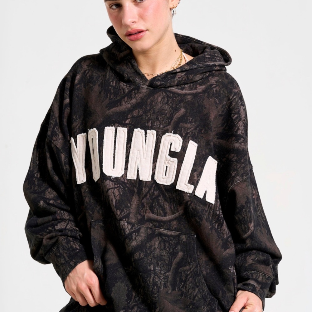 YoungLA Camouflage Hoodie with White Logo